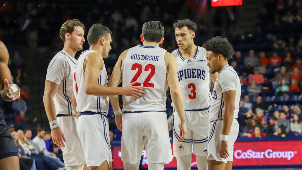 <p>Men's basketball team during game against Coppin State on Dec. 28 at the Robins Center. Media courtesy of Richmond Athletics.&nbsp;</p>
