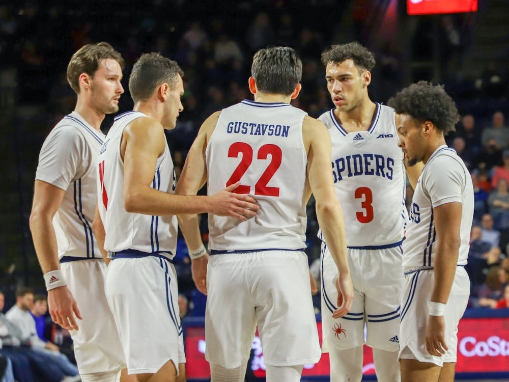 Men's basketball team during game against Coppin State on Dec. 28 at the Robins Center. Media courtesy of Richmond Athletics. 