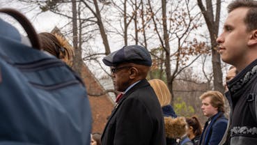 Crutcher at protest