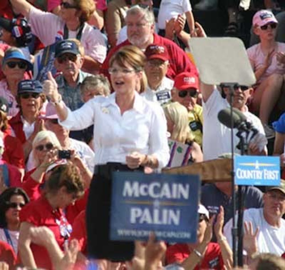 Republican vice presidential candidate Governor Sarah Palin spoke to a crowd of thousands at Richmond International Raceway on Monday afternoon.