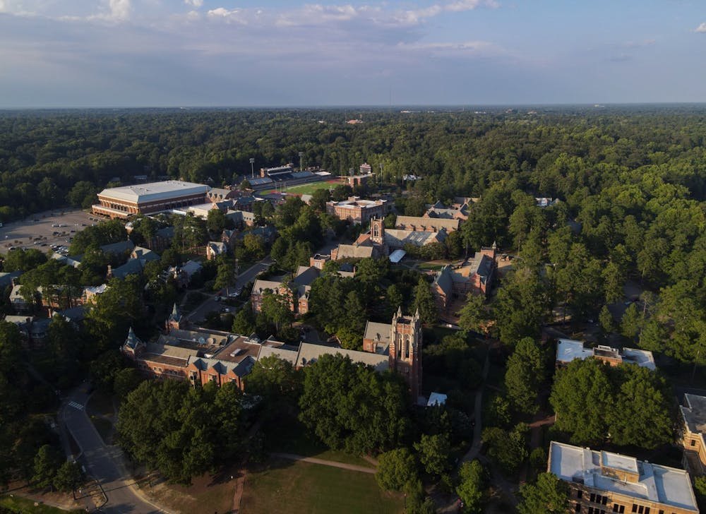 <p>An aerial view of the University of Richmond campus.</p>