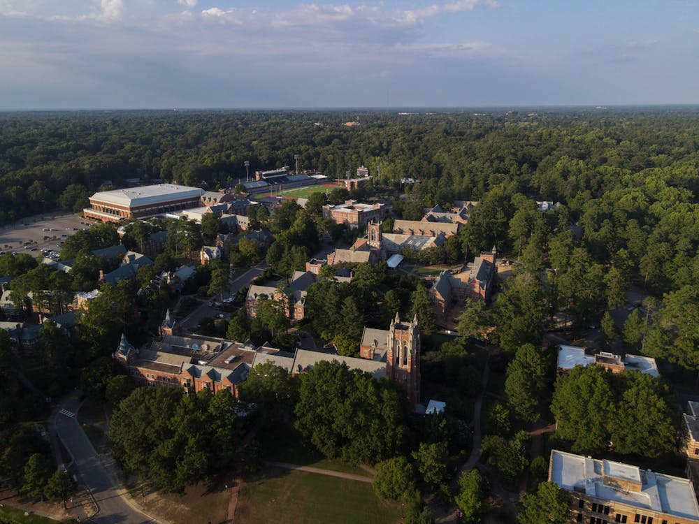 An aerial glimpse at the University of Richmond campus.