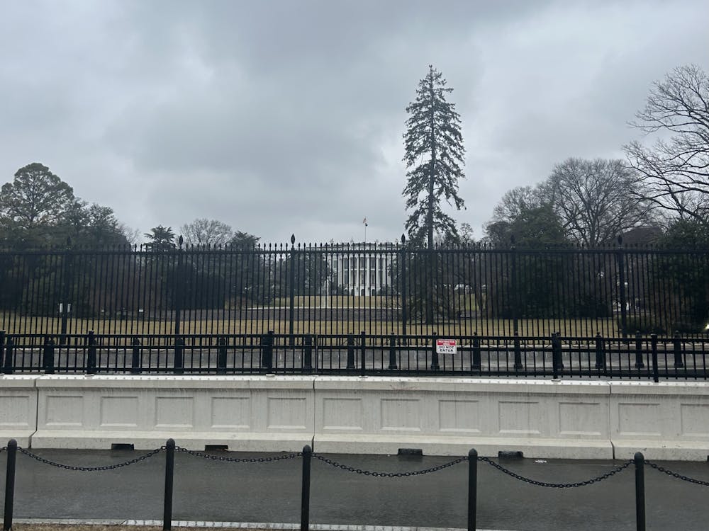 The White House, three weeks after the inauguration of President Donald Trump.
