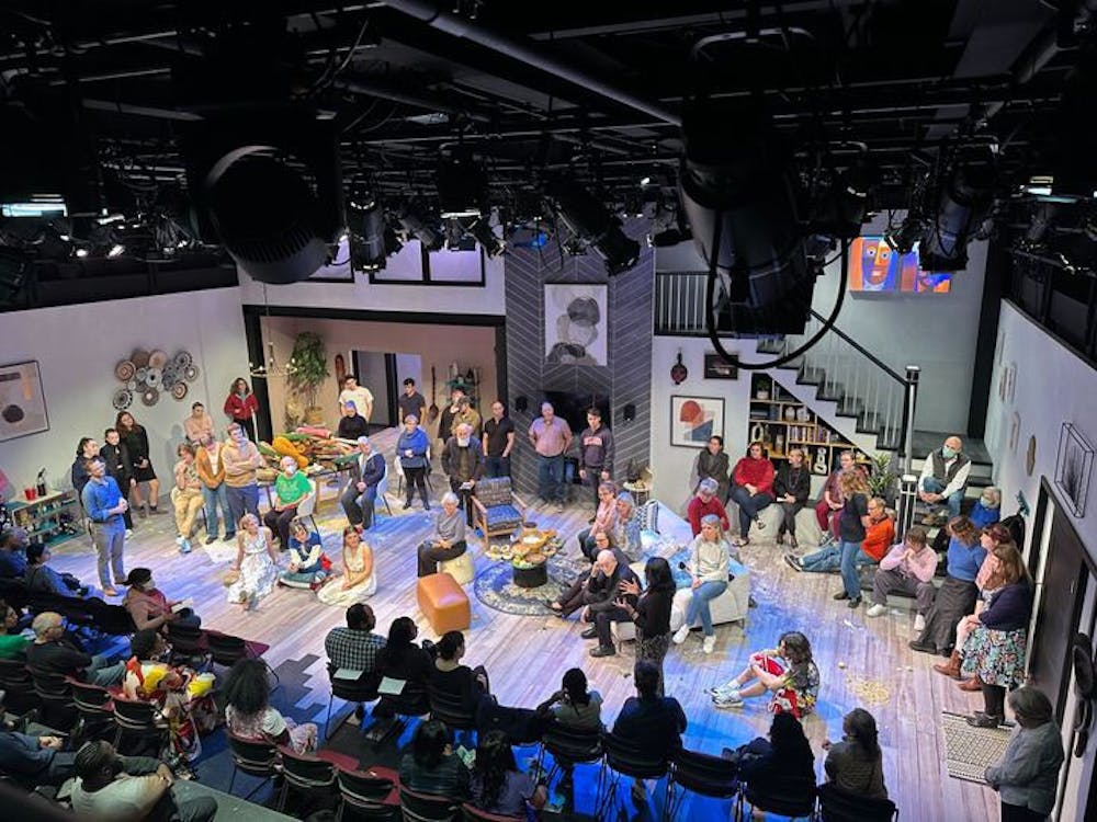 <p>Audience members participate in "Fairview" in Cousins Studio Theatre on Nov. 17.&nbsp;</p>
