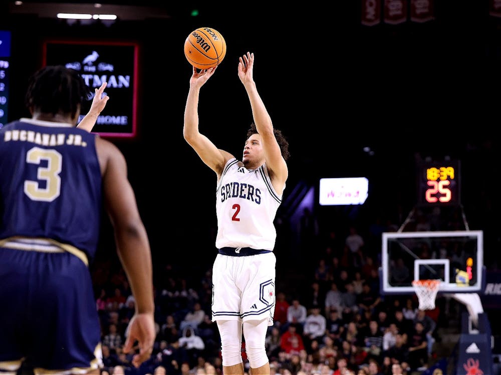 Graduate guard Jordan King during the Jan. 24 game against The George Washington University. Courtesy of Richmond Athletics.