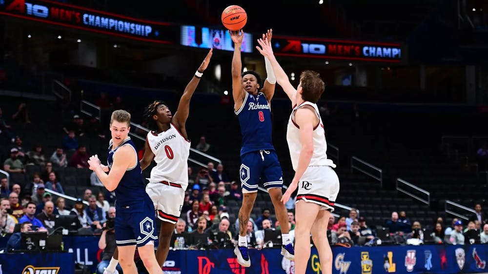 Graduate guard B. Artis White attempting a shot in the Spiders' Atlantic 10 Tournament loss to Davidson College on March 12. Courtesy of Richmond Athletics