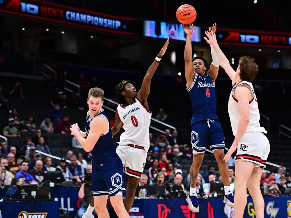 Graduate guard B. Artis White attempting a shot in the Spiders' Atlantic 10 Tournament loss to Davidson College on March 12. Courtesy of Richmond Athletics