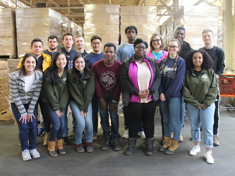 Fifteen&nbsp;University of Richmond students spent their spring break on a service trip to Detroit, Michigan as part of The SEEDS Project. Photo courtesy of Marie Fernandez.&nbsp;