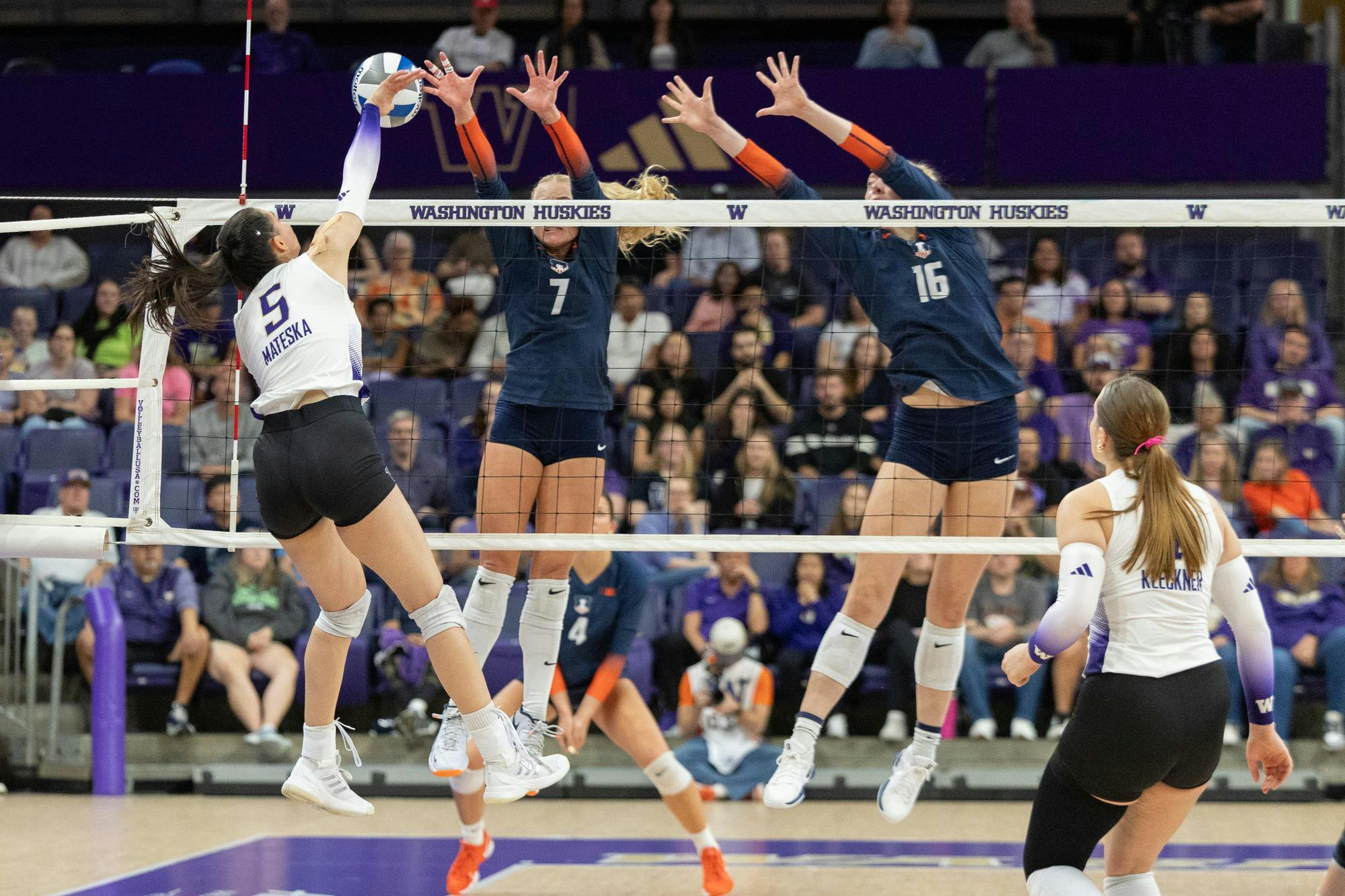 Washington volleyball swept by Illinois for first loss of season - The ...