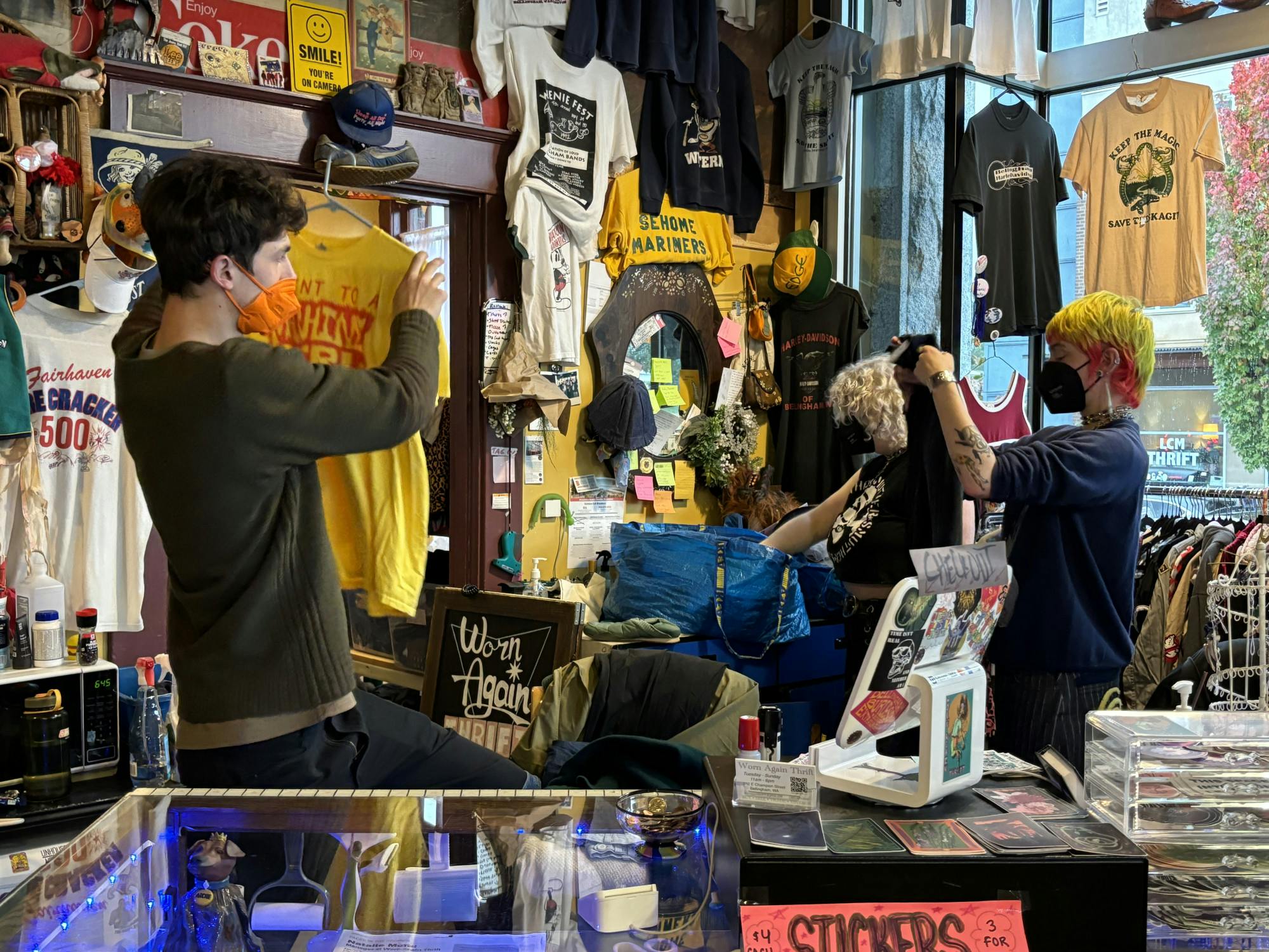 Three employees at Worn Again Thrift