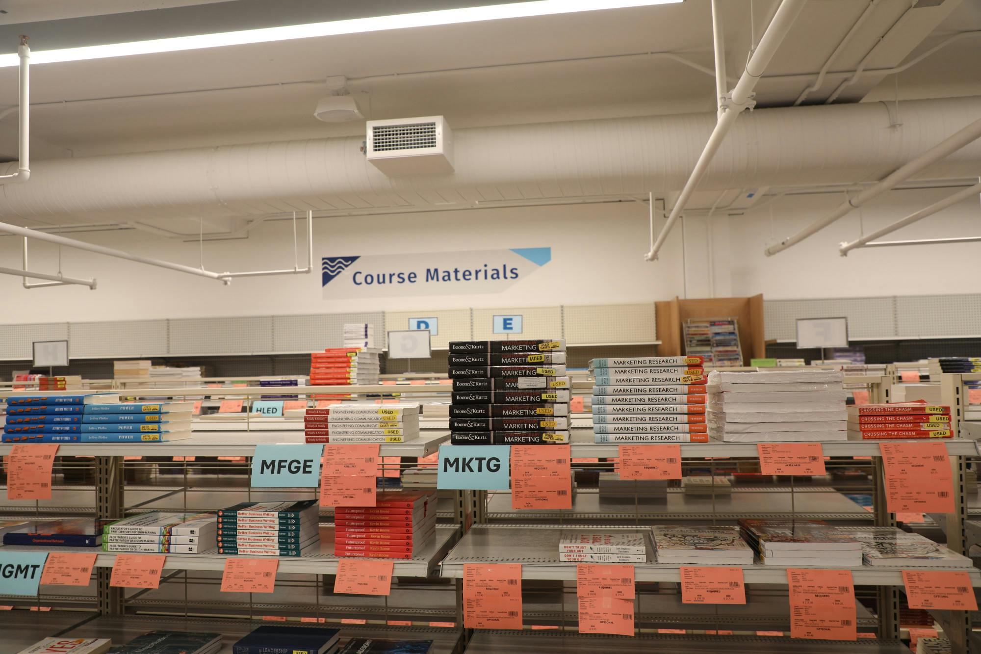 Associated Student Bookstore shelf