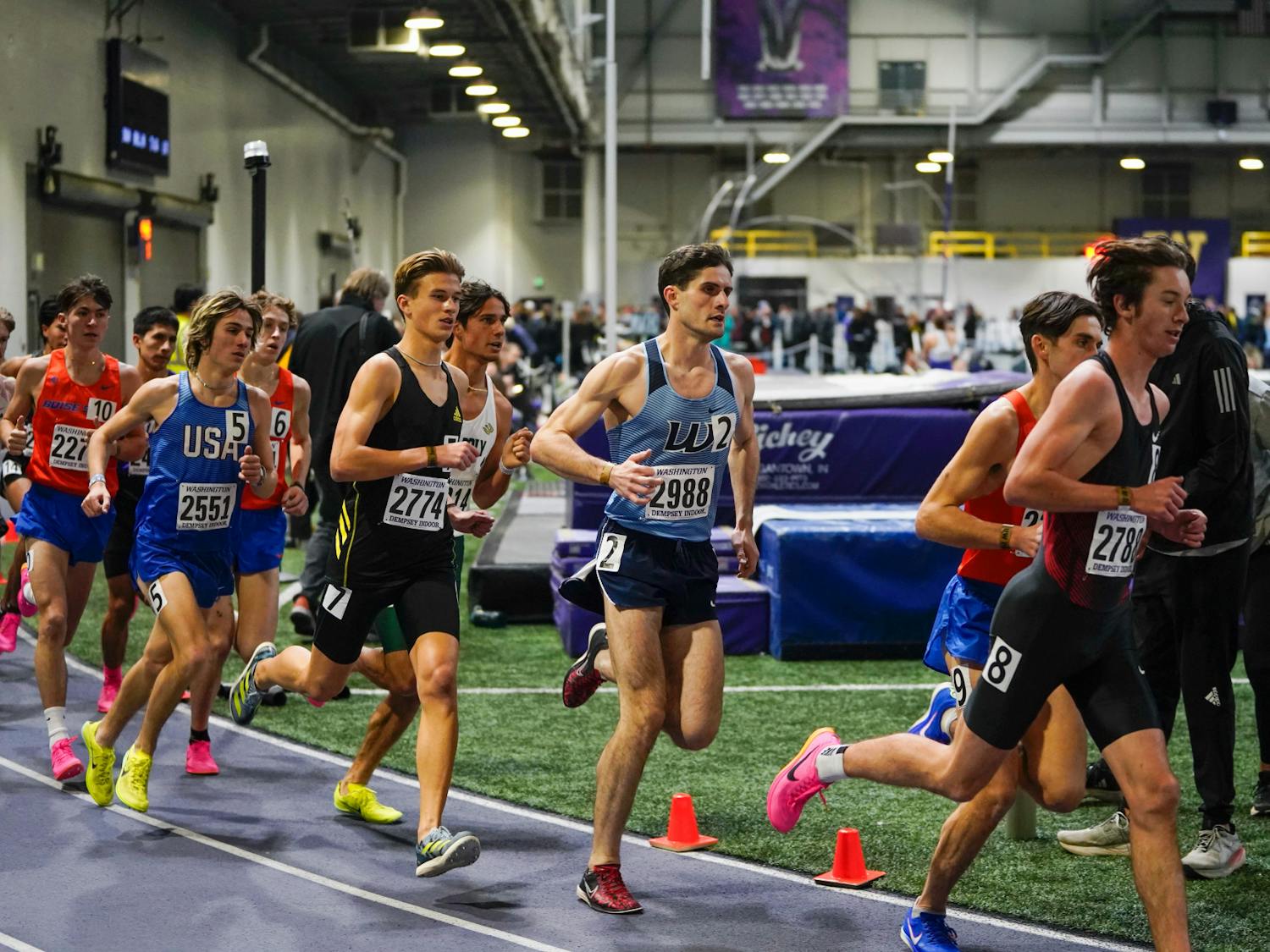 Runners Kevin McDermott and Sophie Wright break records at the UW invitational on Jan. 27, 2024 in Seattle, Wash. // Courtesy of WWU Athletics&nbsp;