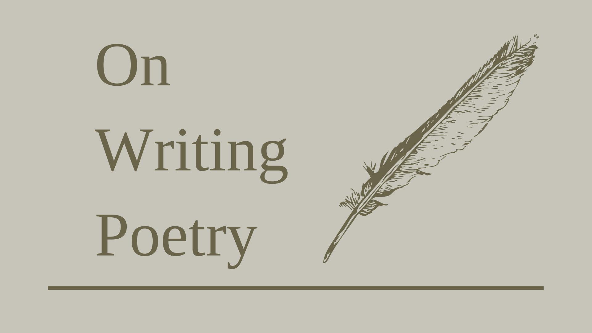 Graphic Cover For On Writing Poetry