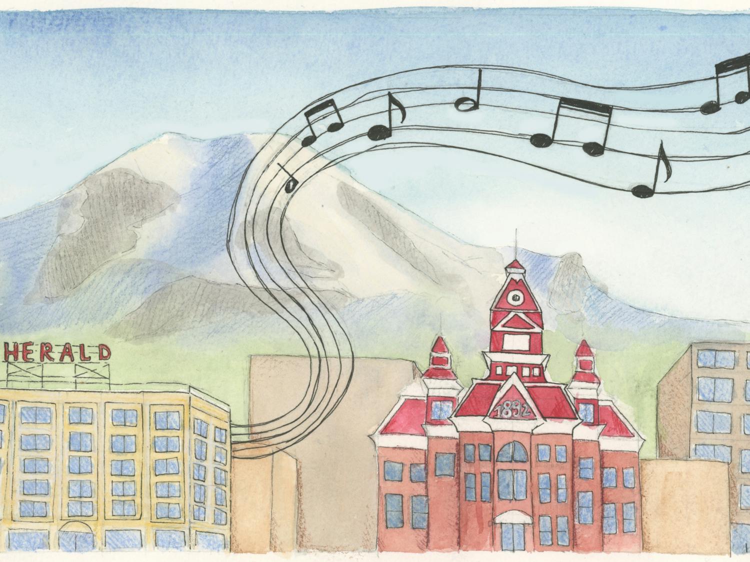 downtown sounds illustration