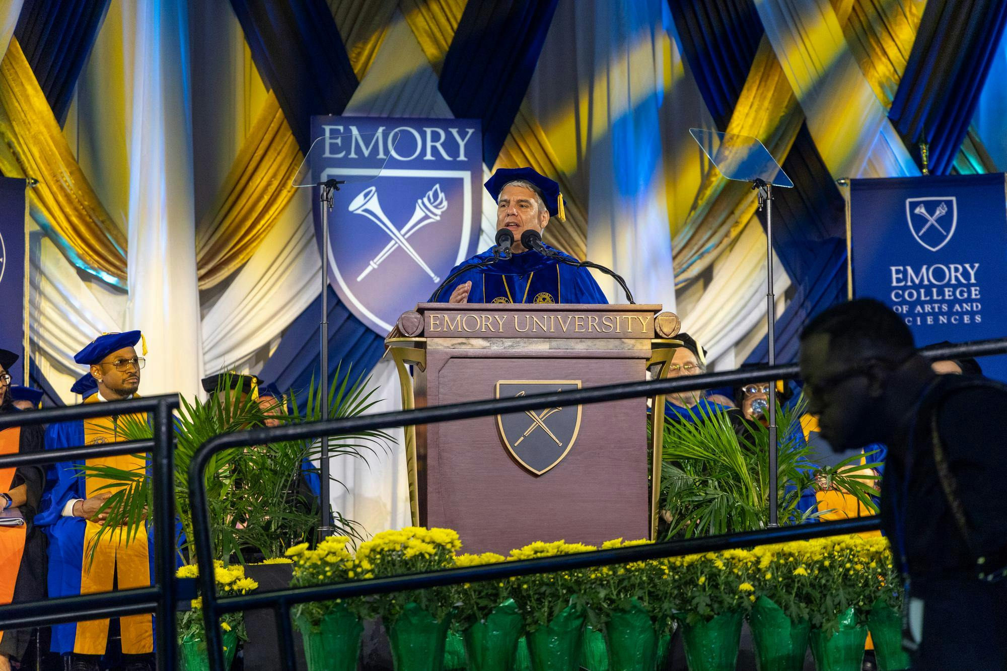 Fenves speaking at commencement