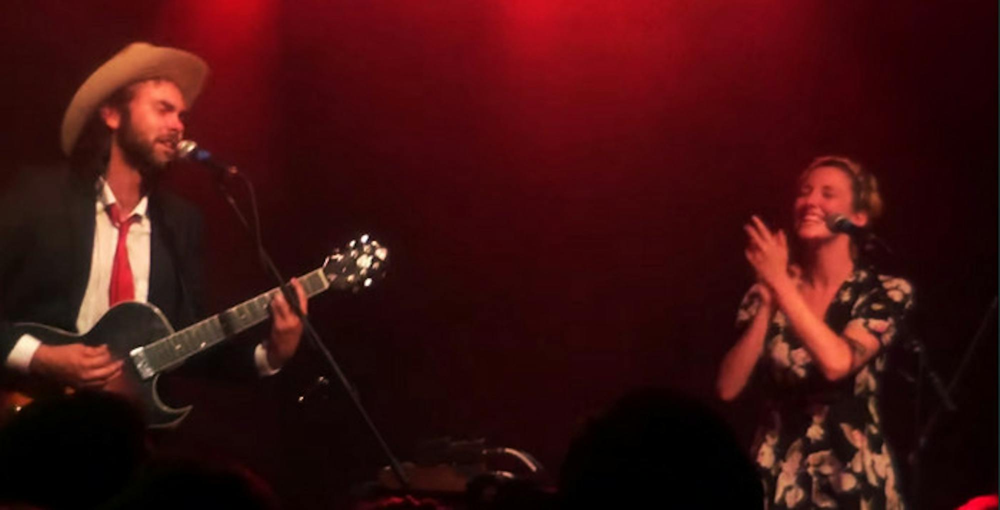 Shakey Graves (left) performs at his concert at Terminal West in Atlanta on Oct. 15. Graves revved up  the crowd with his upbeat, energizing original songs.  | Photo by Maya Nair/Contributor