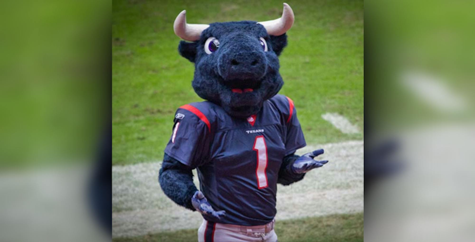 Courtesy of Flickr/Ed Schipul The Houston Texans mascot, Toro, gestures on the sideline. Toro, like the Texans organization, appears unsure of what to do with the number one pick in the NFL draft.