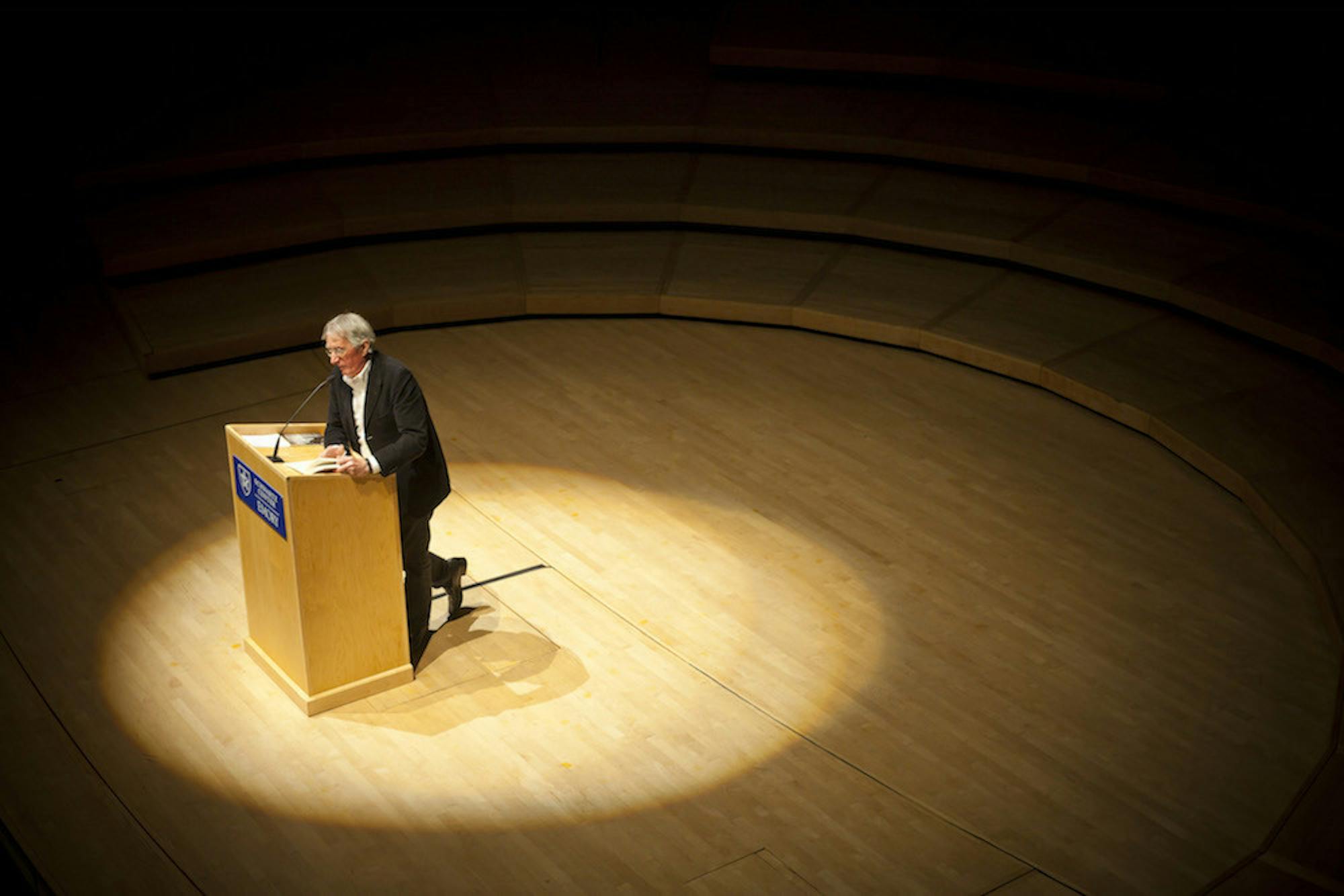 Former U.S. Poet Laureate Charles Wright gives a free reading to the public at Emerson Hall. / Courtesy of Kay Hinton