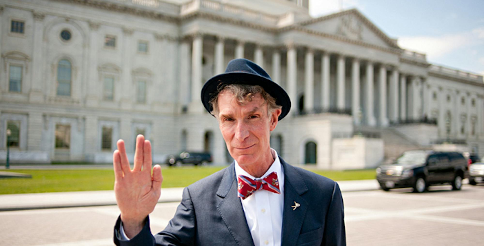 Courtesy of Flickr/navid baraty   Bow ties can spice up outfits while maintaining the wearer's  sophistication, as we see above with Bill Nye the Bow Tie Guy.