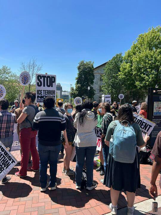Community members unite to protest Flock Safety cameras on campus - The ...