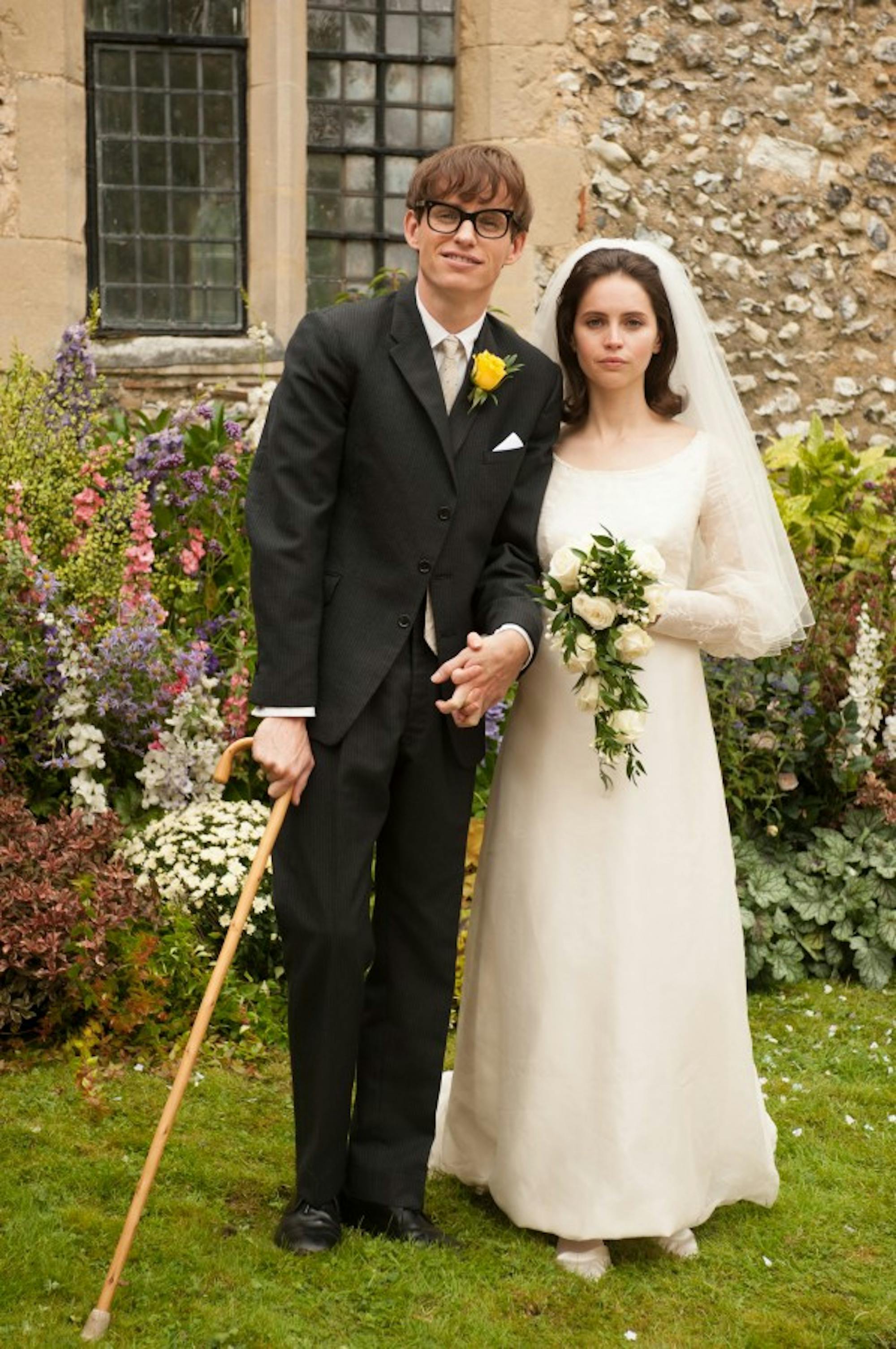 Eddie Redmayne (left) and Felicity Jones (right) star in