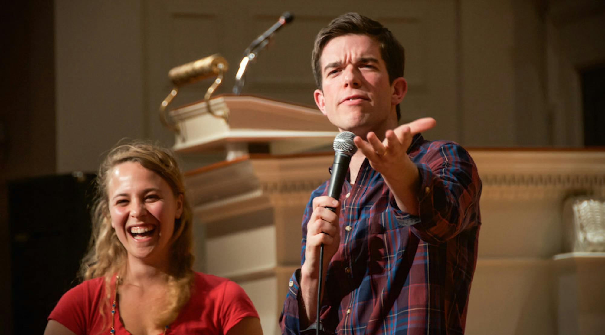 Former SNL writer and stand-up comedian John Mulaney performed at Emory on Thursday Night in Glenn Auditorium as part of the annual Dooley’s Week celebrations organized by the Student Programming Council (SPC). | Photo by Hagar Elsayed.