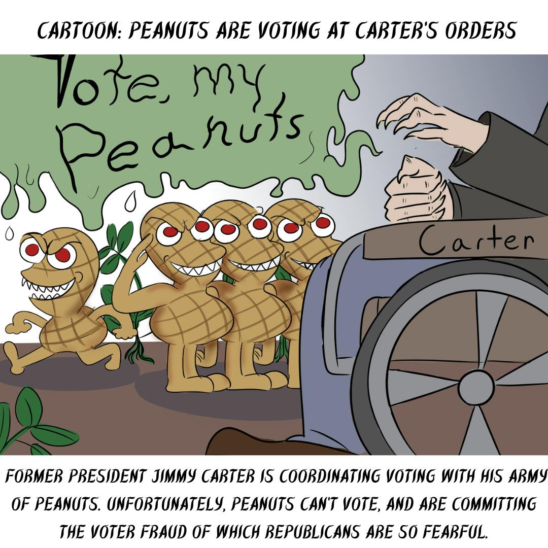 Cartoon: Peanuts are voting at Carter's orders
