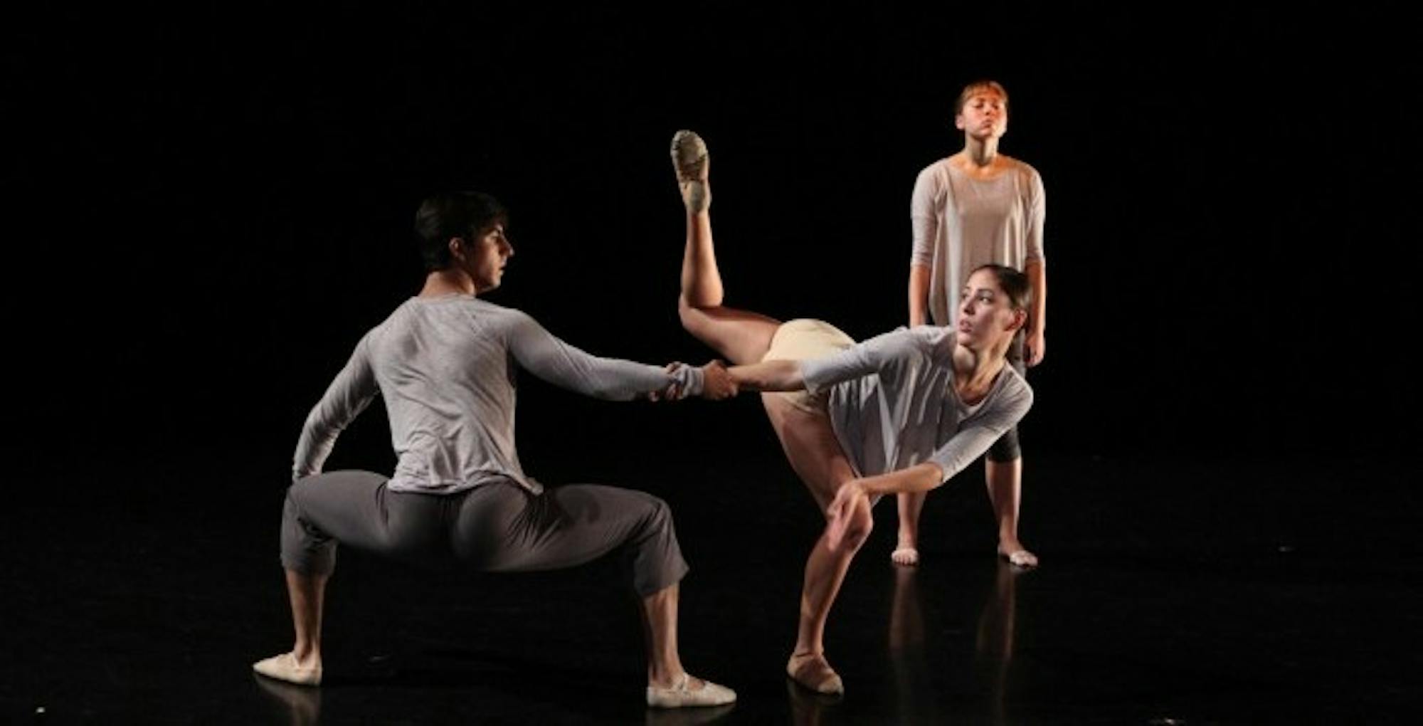 College junior James La Russa (left), College senior Sarah Beach (center) and College senior Aneyn O'Grady (right) perform in Tara Lee's