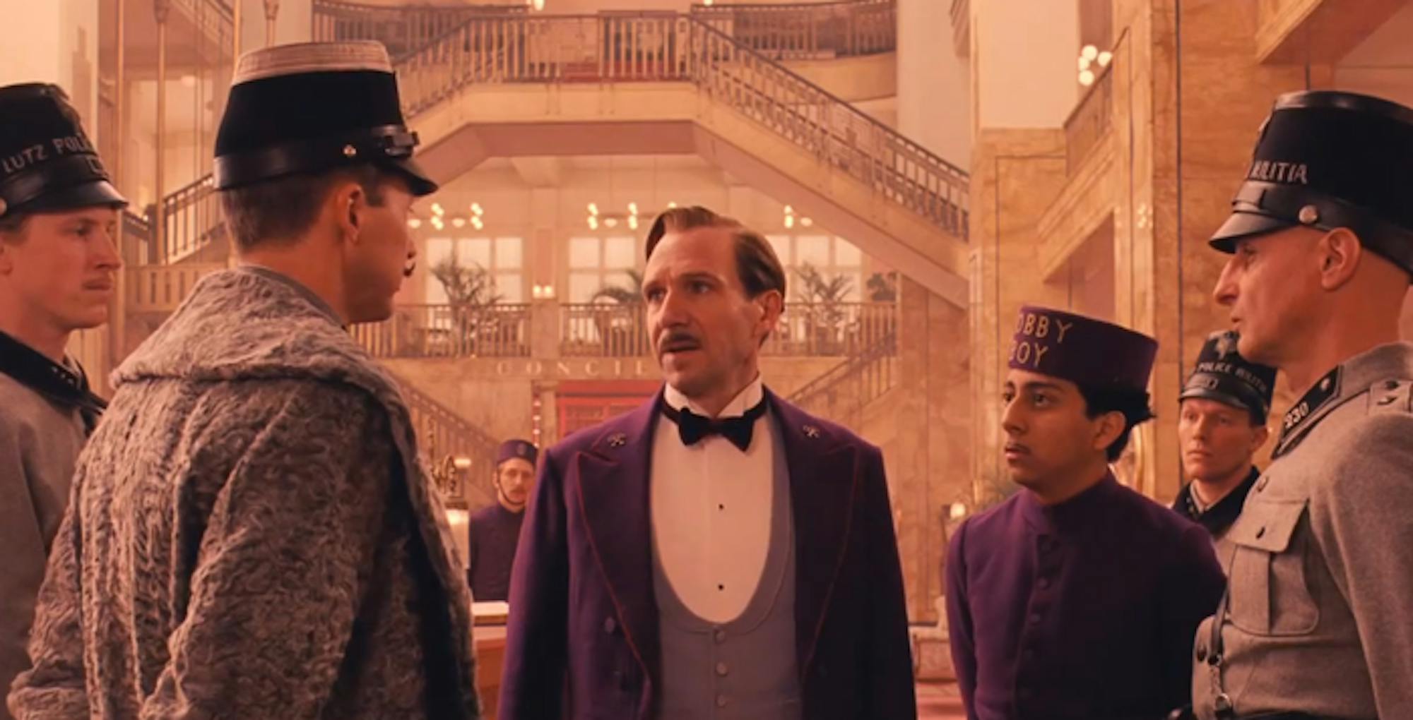 Courtesy of Scott Rudin Productions Ralph Fiennes (center) stars in writer/director Wes Anderson's latest effort