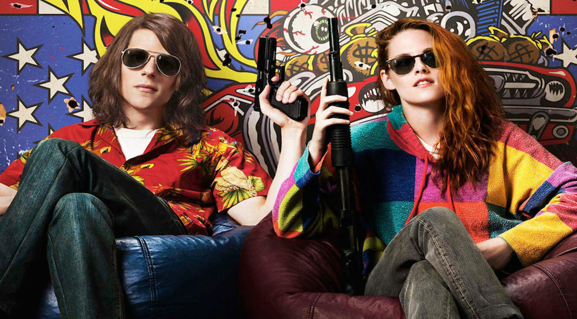 Jesse Eisenberg and Kristen Stewart in a promotional poster for American Ultra. Courtesy of Lionsgate.