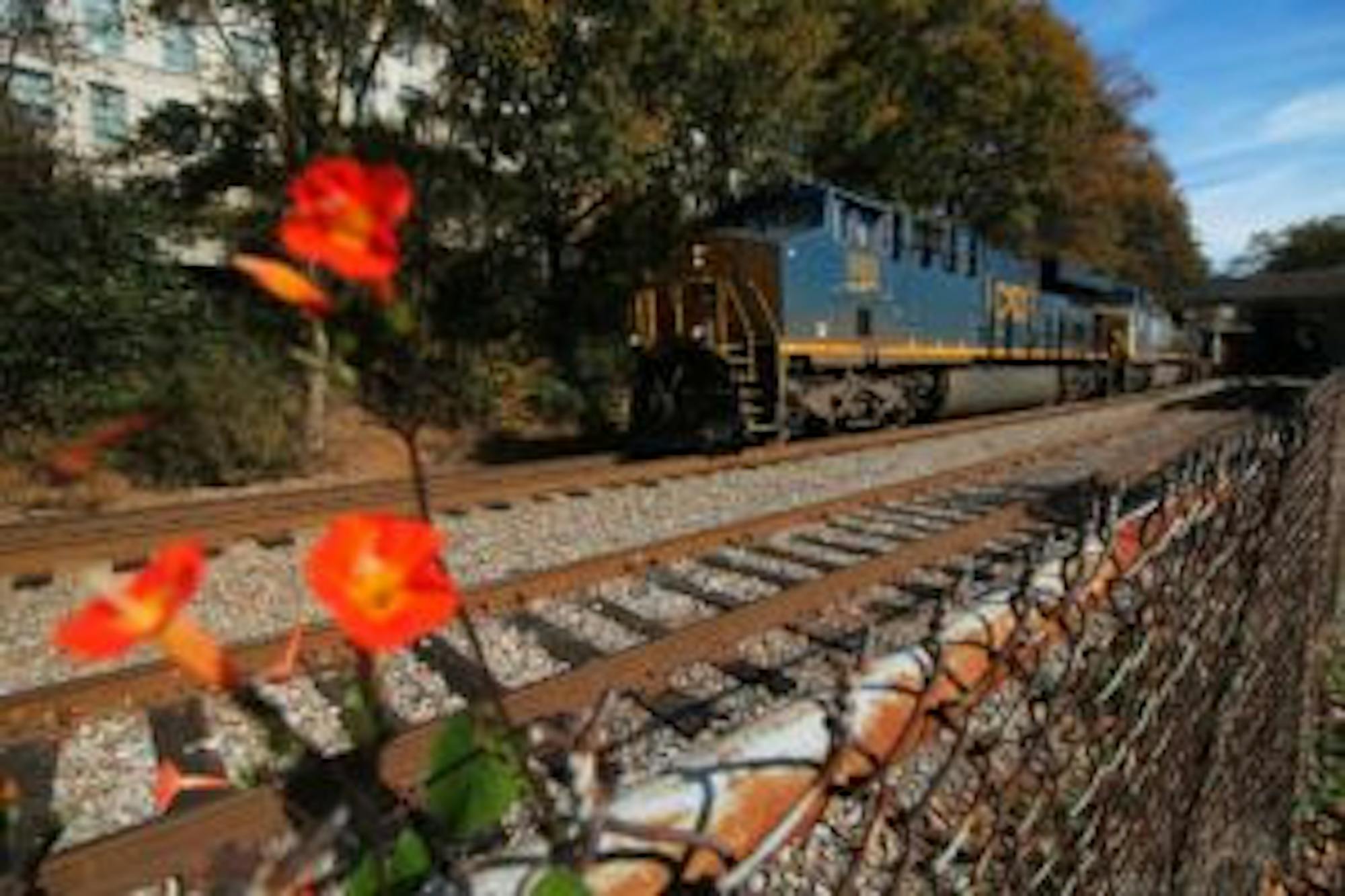 A photo College freshman Steven Chen captured of a train behind the depot in November. | Steven Chen/Contributing