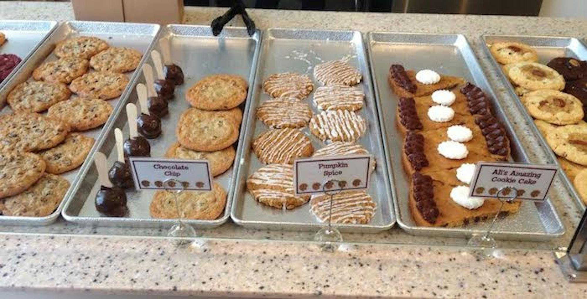 Ali's Cookies, which opened in Emory Village yesterday, offers a variety of fresh-baked cookies, including chocolate chip, pumpkin spice,