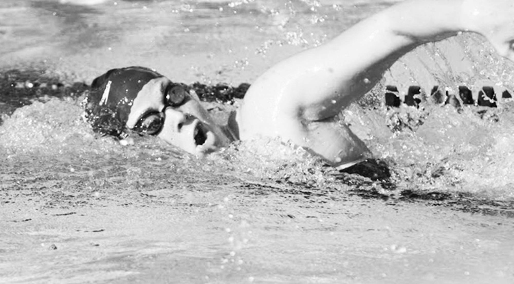 Junior Mikayla Carnley swims at the Emory Invitational. Carnley secured  a provisional qualifying time in the 200-yard backstroke for the NCAA Championships. The Championships will be held next month, with the Eagles training hard until then. | Courtesy of Emory Athletics