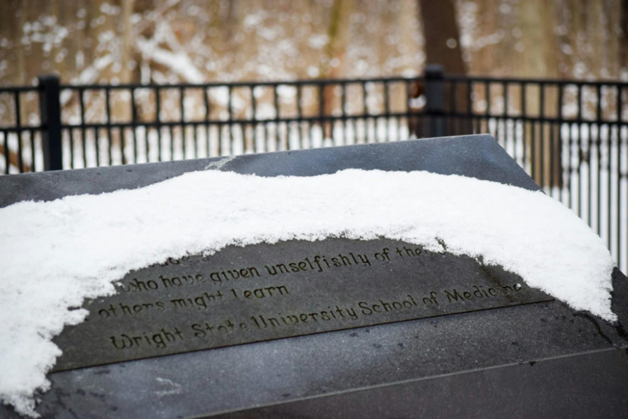 Snow in Rockafield Cemetery | Photo by Jessica Fugett | The Wright State Guardian