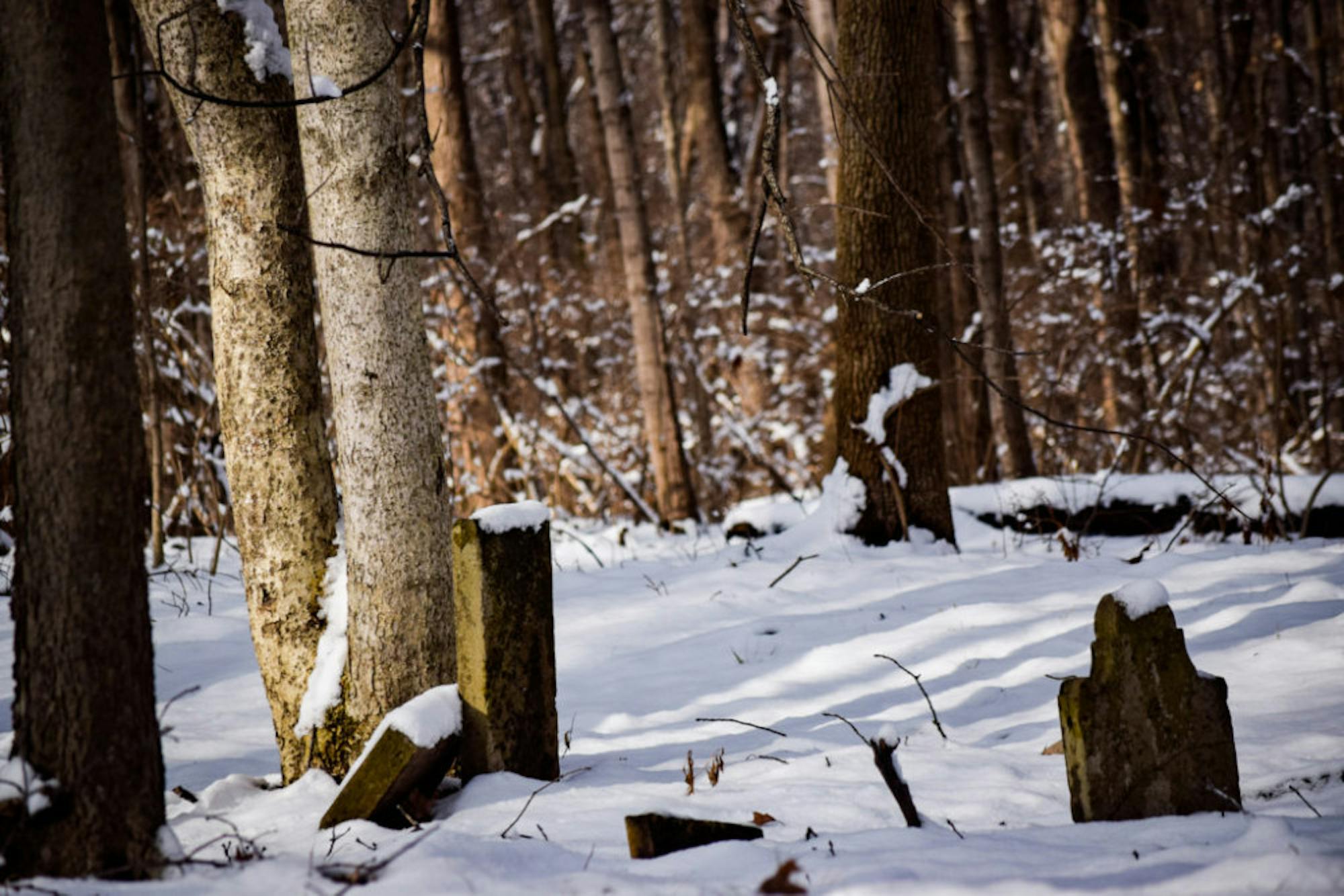 Snow in Rockafield Cemetery | Photo by Jessica Fugett | The Wright State Guardian