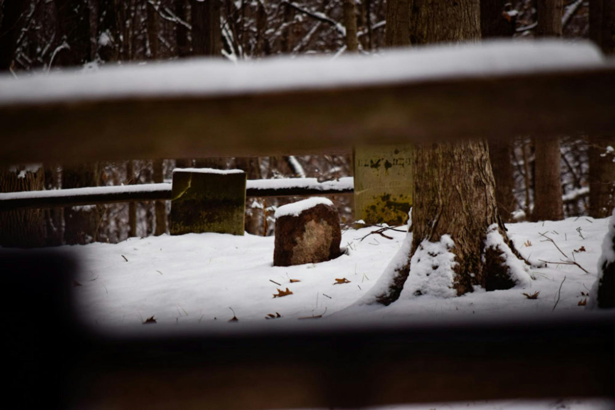 Snow in Rockafield Cemetery | Photo by Jessica Fugett | The Wright State Guardian