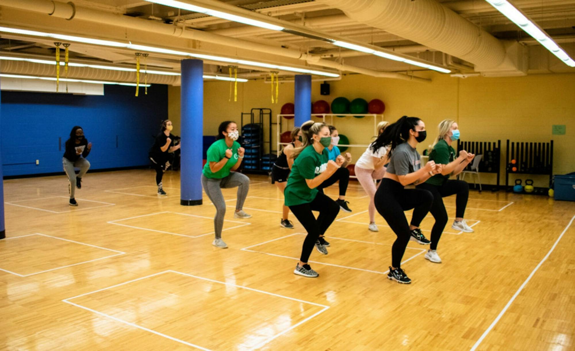 Wright State's dance team practicing