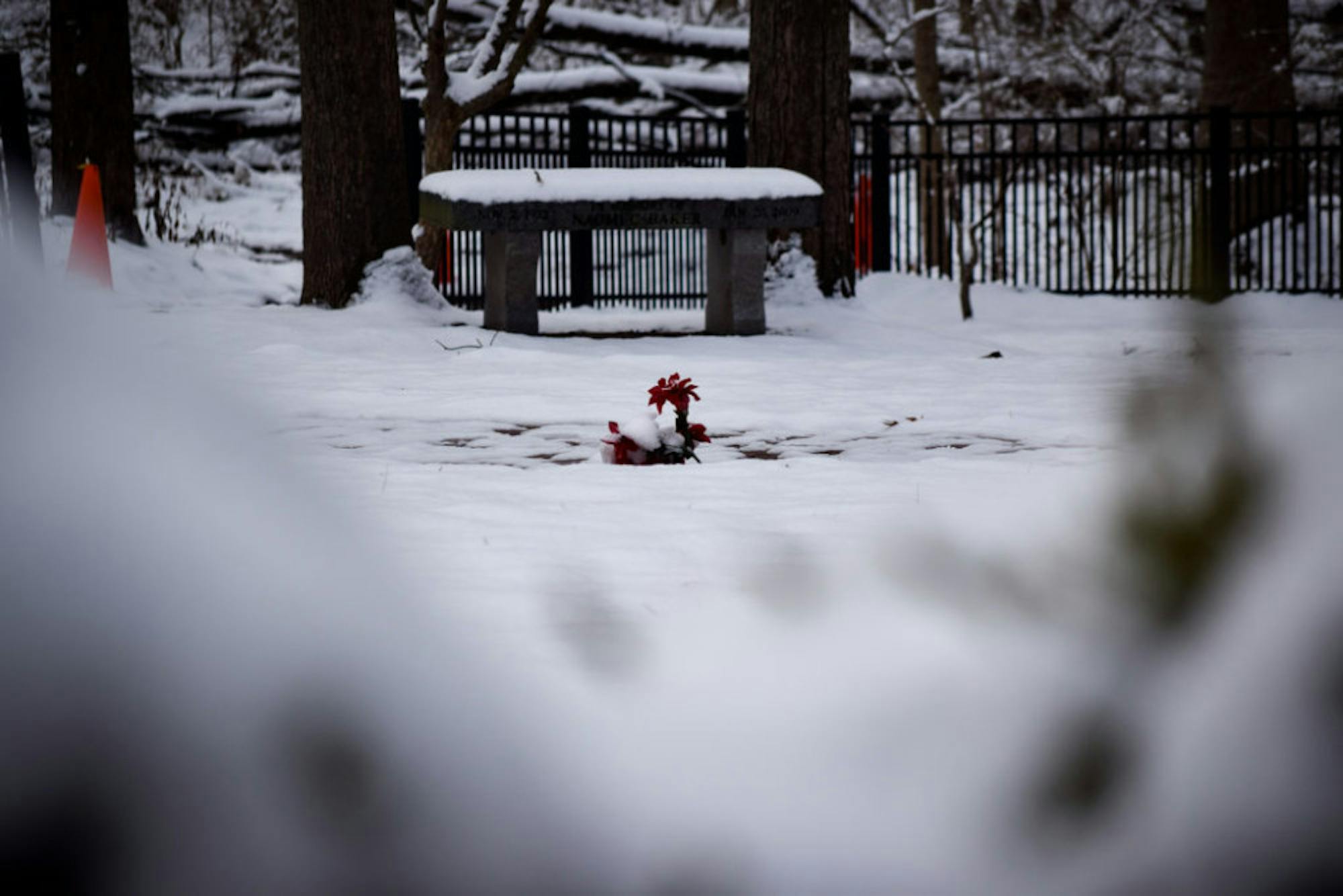 Snow in Rockafield Cemetery | Photo by Jessica Fugett | The Wright State Guardian