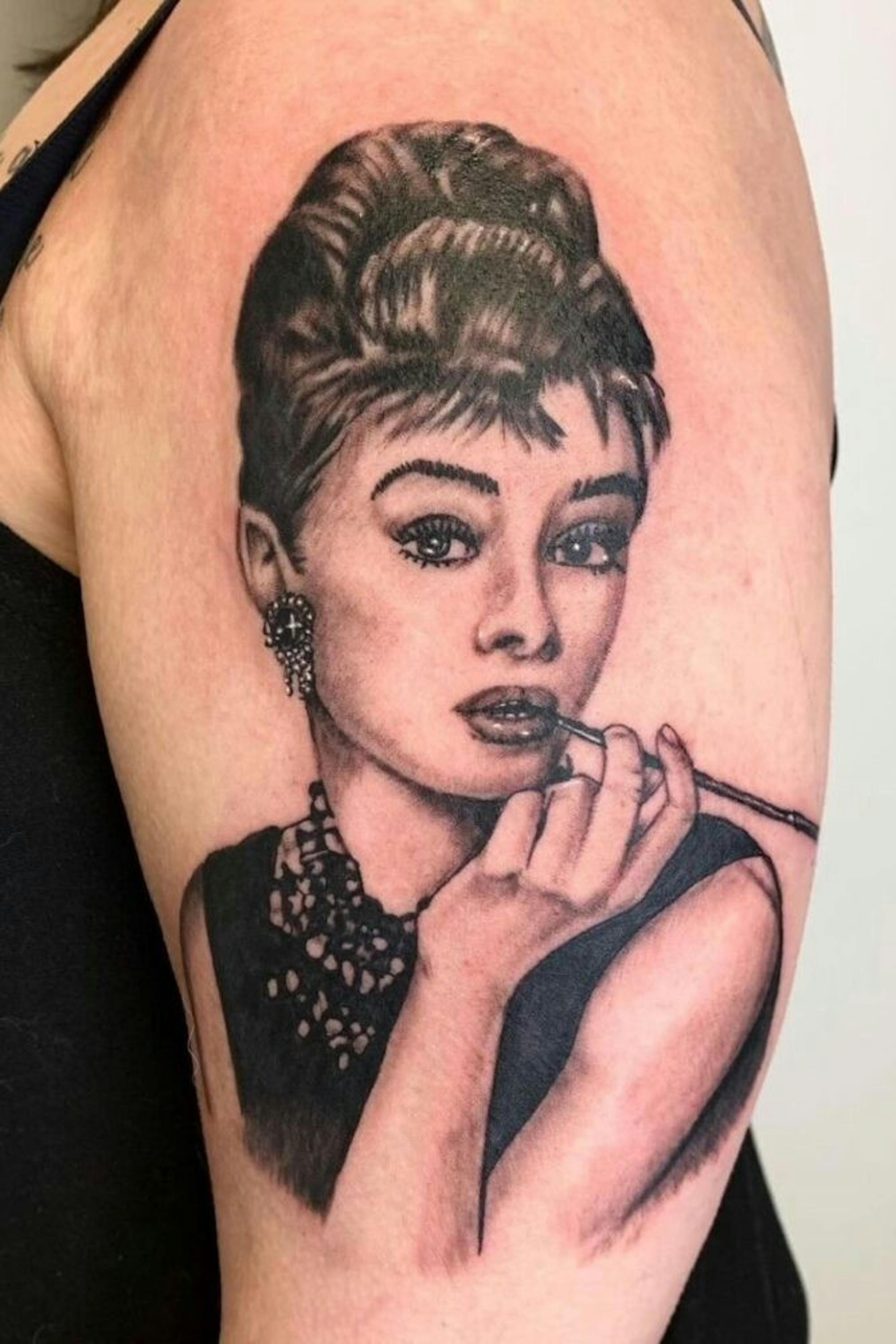 Tattoo of Audrey Hepburn