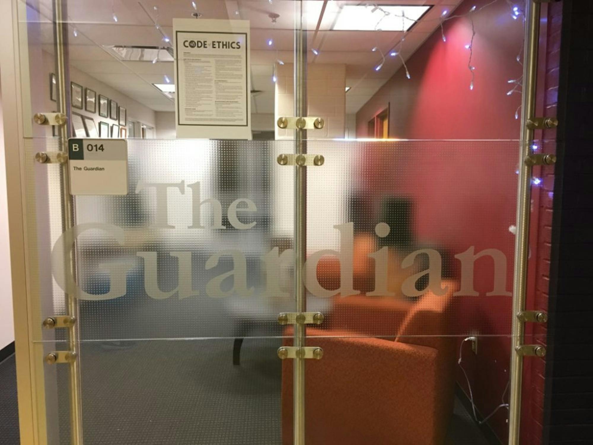 Wright State Guardian Newspaper Day - Guardian Office Door / Sarah Cavender