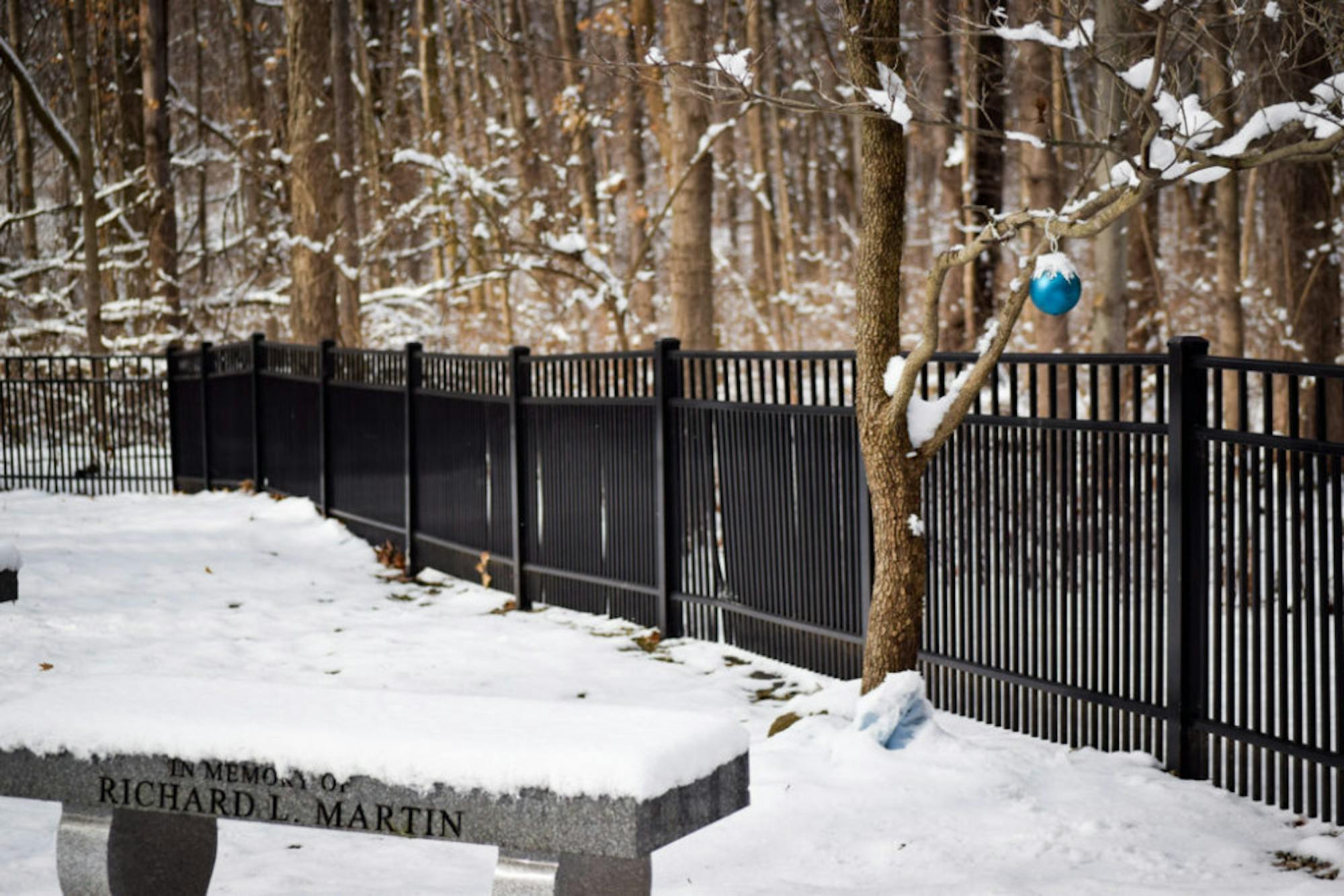 Snow in Rockafield Cemetery | Photo by Jessica Fugett | The Wright State Guardian