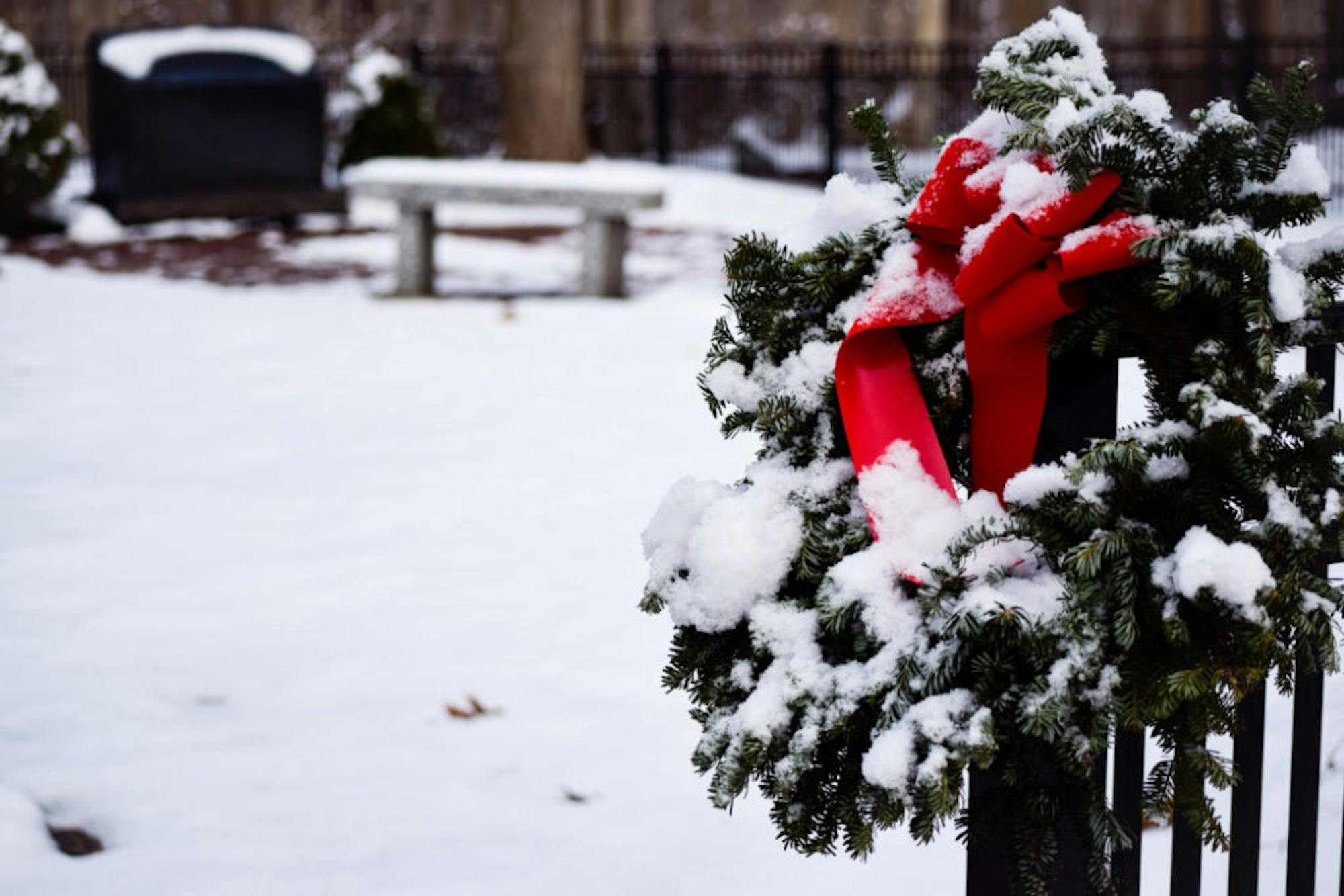 Snow in Rockafield Cemetery | Photo by Jessica Fugett | The Wright State Guardian