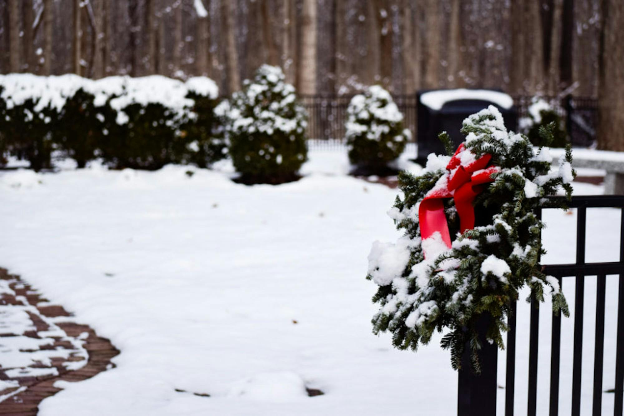 Snow in Rockafield Cemetery | Photo by Jessica Fugett | The Wright State Guardian