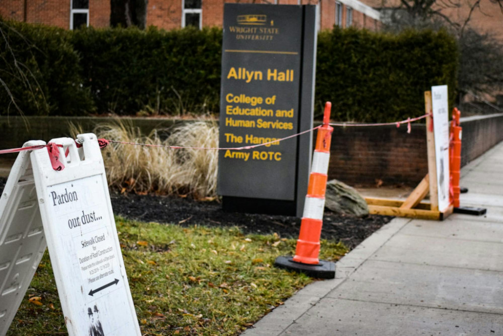 Construction on Allyn Hall continues | Photo by Jessica Fugett | The Wright State Guardian