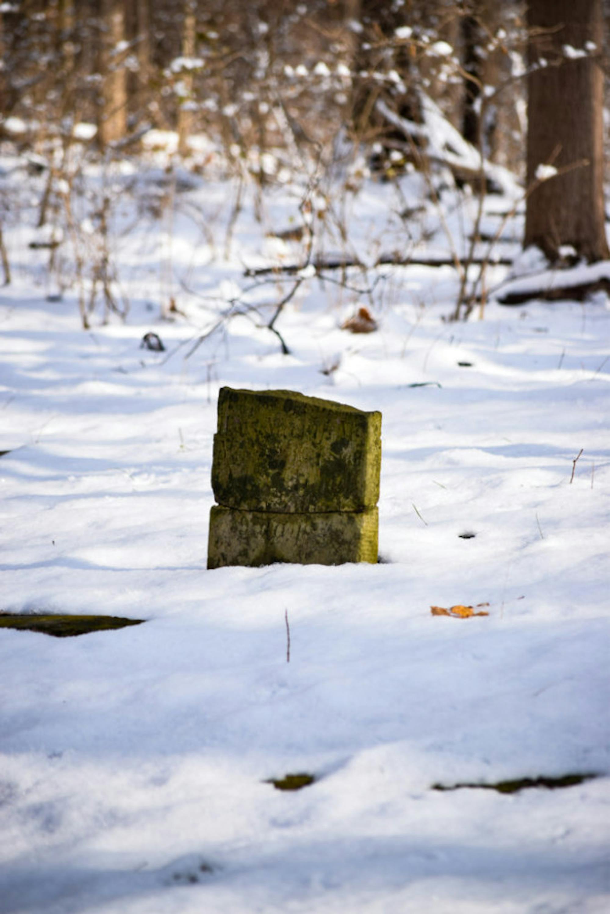 Snow in Rockafield Cemetery | Photo by Jessica Fugett | The Wright State Guardian