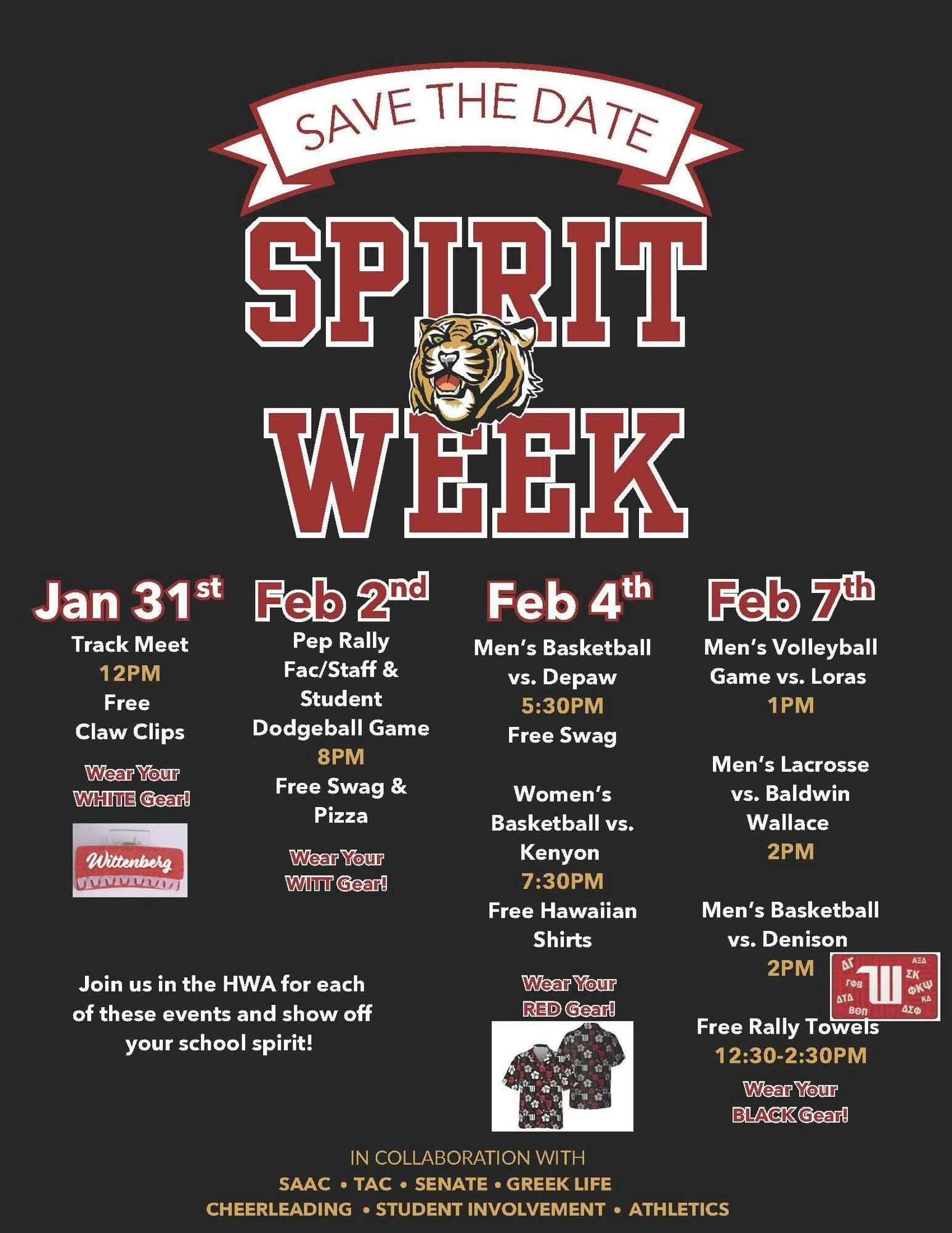 spirit week schedule