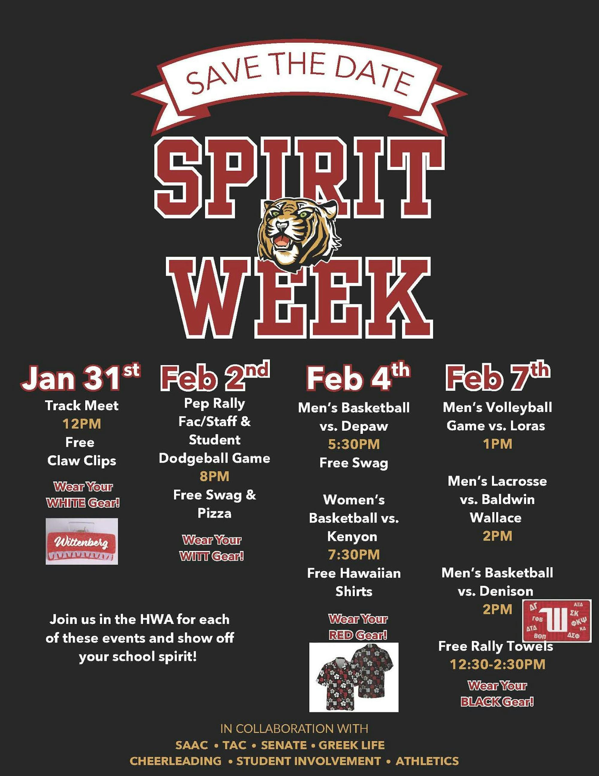 spirit week schedule