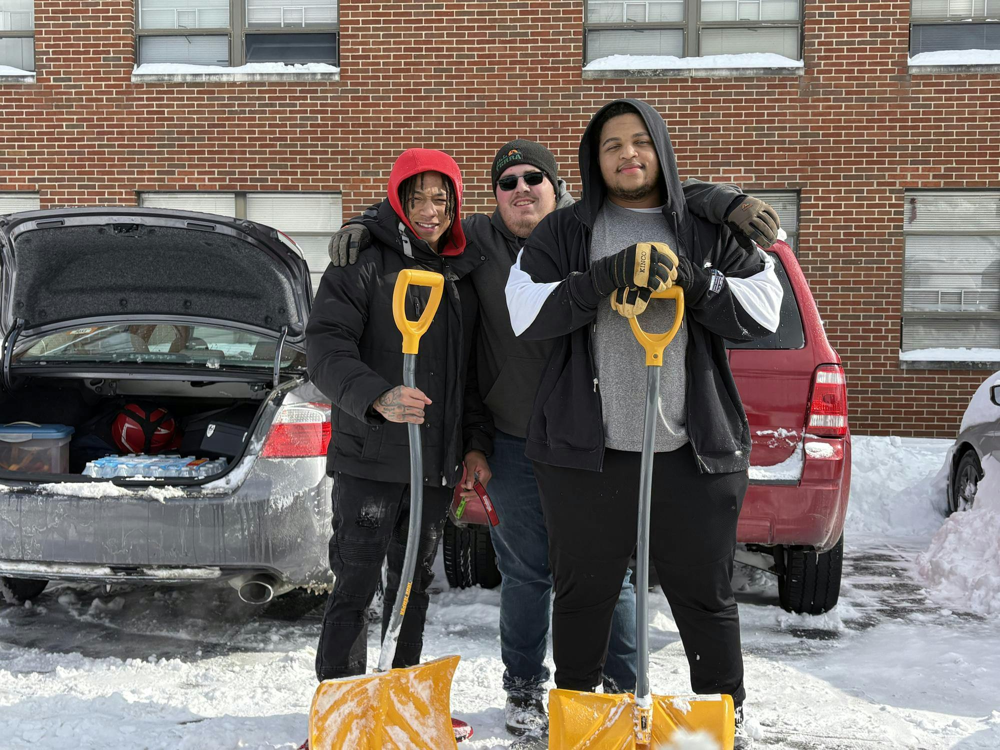 3 people who cleared snow